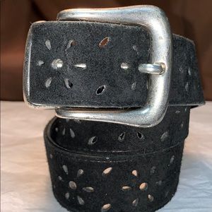 Absolutely Fresh leather laser cut geometric belt